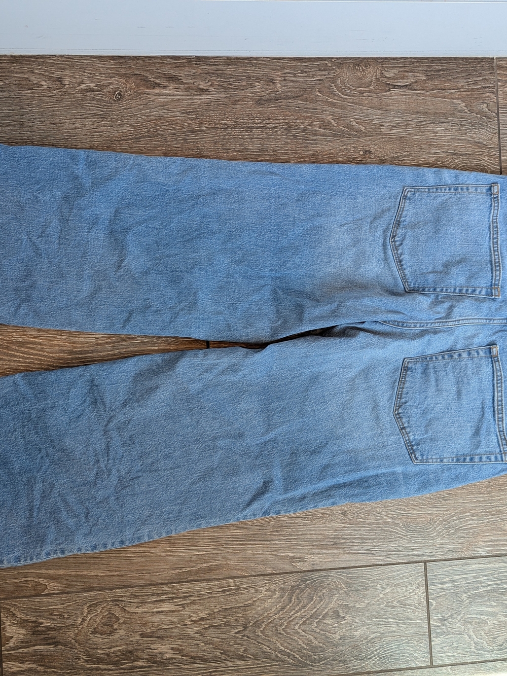 J. Crew Factory Wide Leg Crop Jeans Size 30 X 27 Raw Hem Light Wash Spring Rain - Picture 5 of 9